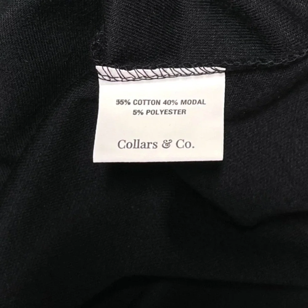NWT Collars & Co Cloud Cotton Quarter Zip Pullover Sweater Mens Large Black Grey